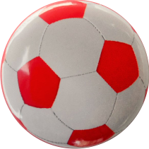Fußball Button rot-weiß